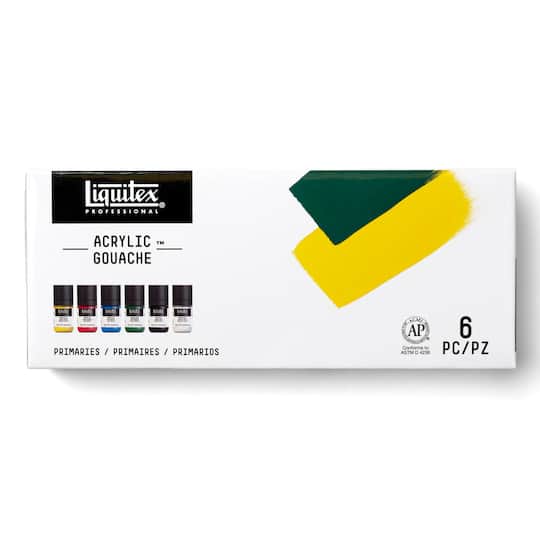 9 Packs: 6 ct. (54 total) Liquitex&#xAE; Professional Primaries Acrylic Gouache Paints, 0.74oz.